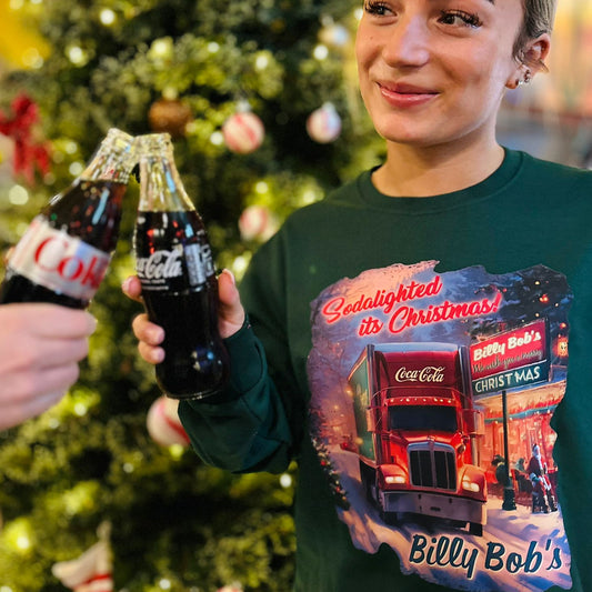 Festive Adults Green Sweater "Christmas Coca Cola Truck"
