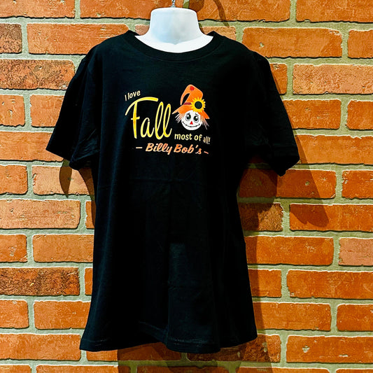 Halloween Kids Short Sleeved I Love Fall Scarecrow Tee