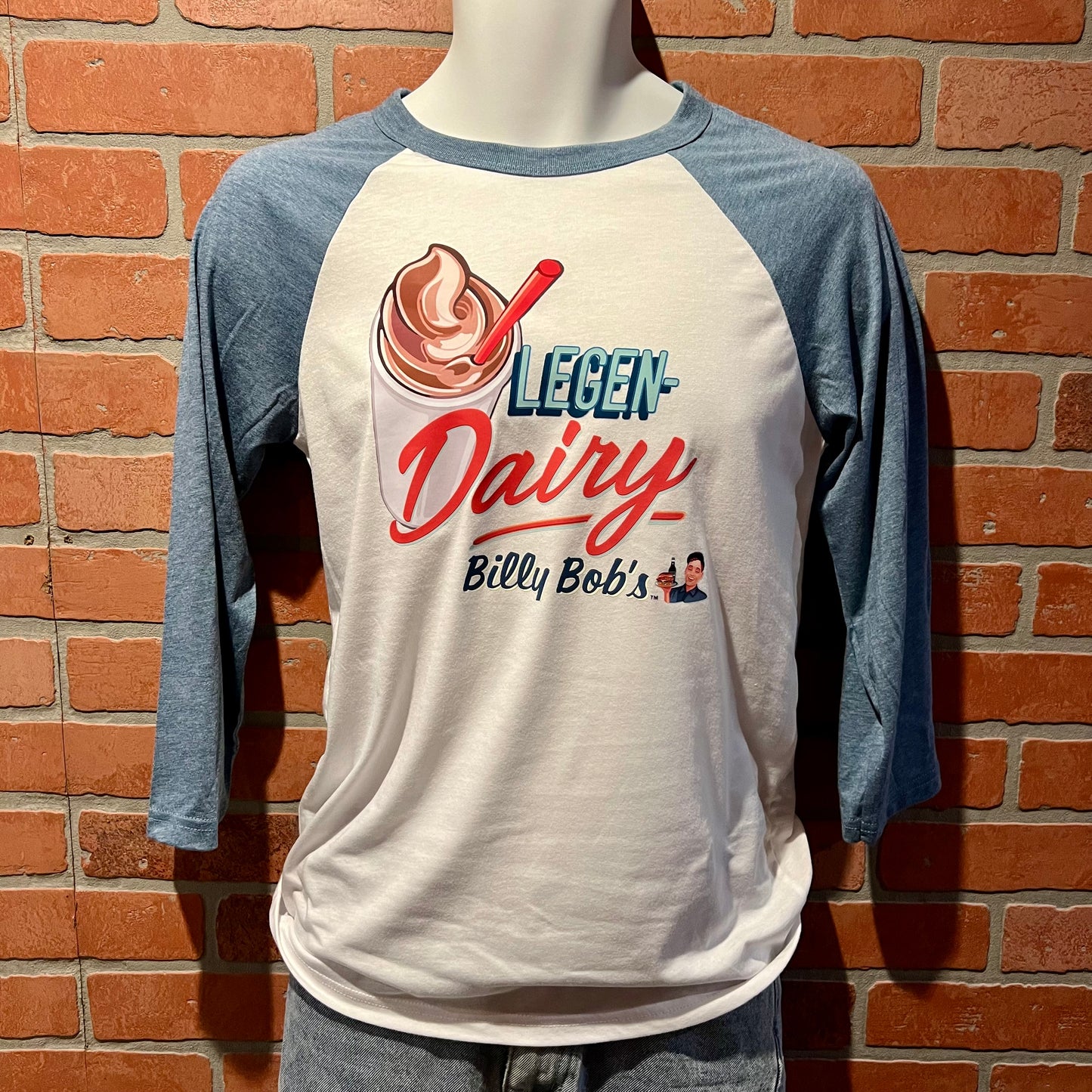 Adults 3/4 Sleeve Baseball Tee "Legen-Dairy"