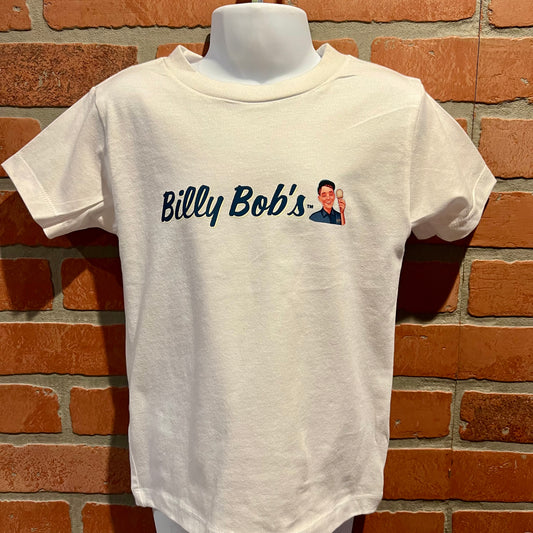 Kids Jersey Short Sleeved White Tee "Billy Bob's Ice Cream"