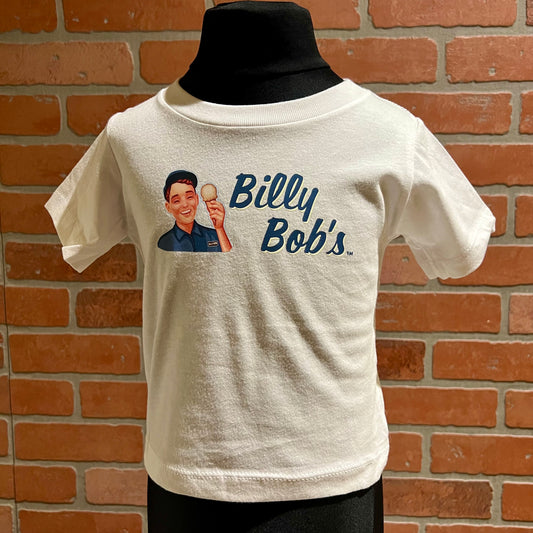 Baby Jersey Short Sleeved White Tee "Billy Bob's Ice Cream"