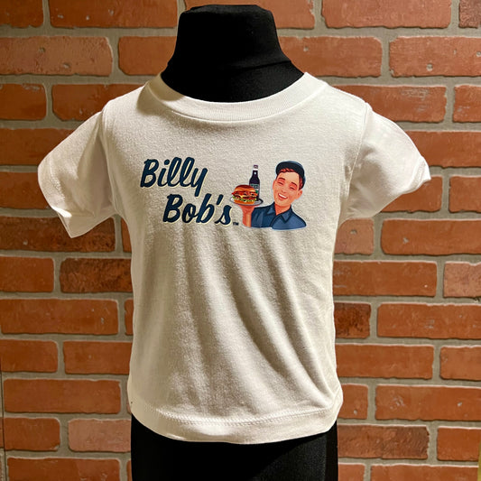 Baby Jersey Short Sleeved White Tee "Billy Bob's Burger"
