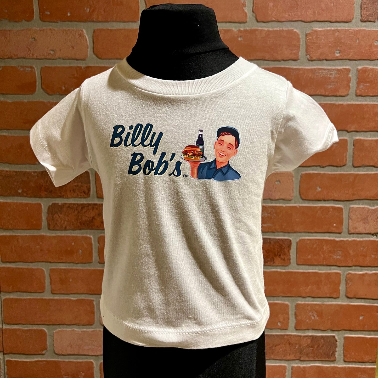 Kids Jersey Short Sleeved White Tee "Billy Bob's Burger"