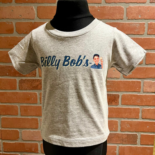 Baby Jersey Short Sleeved Grey Tee "Billy Bob's Ice Cream"