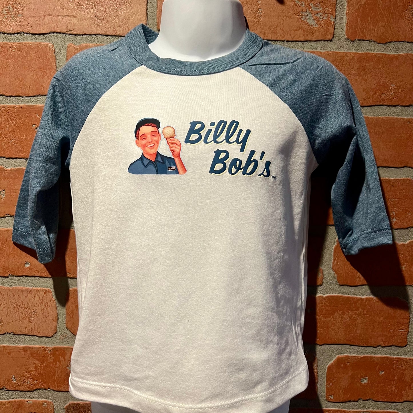 Kids 3/4 Sleeve Baseball Tee " Ice Cream - Billy Bob's"