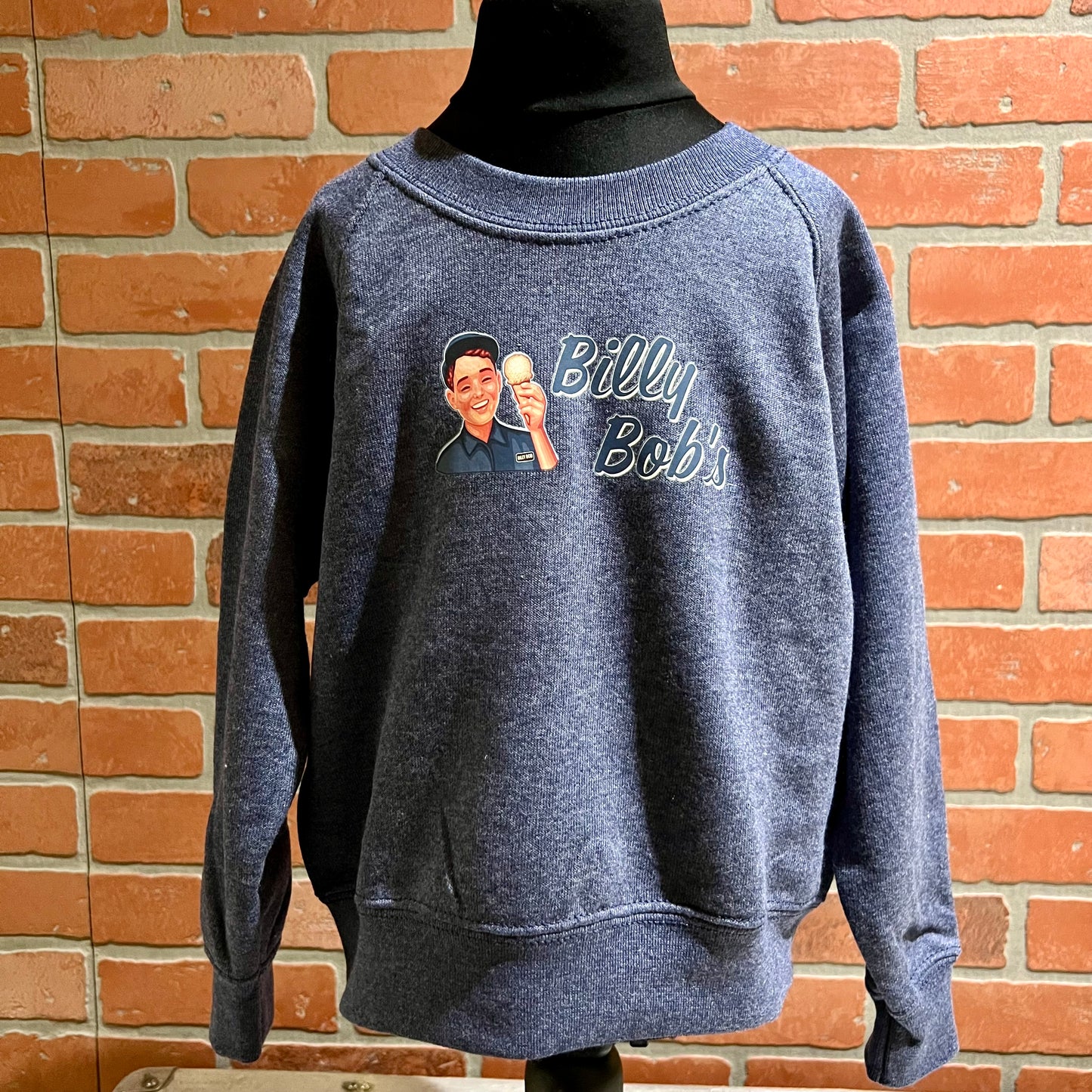 Kids Denim Blue Sweater "Billy Bob's Ice Cream"