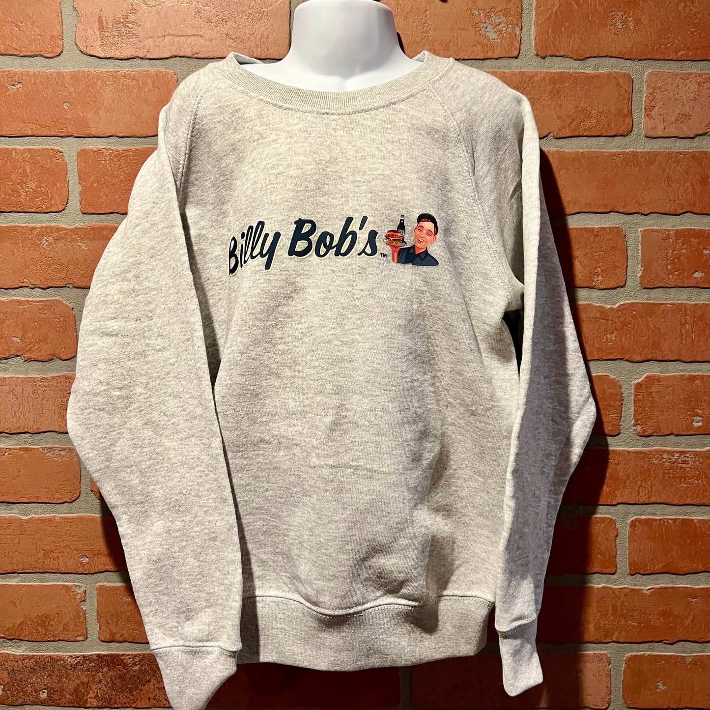 Kids Heather Grey Sweater "Burger - Billy Bob's"