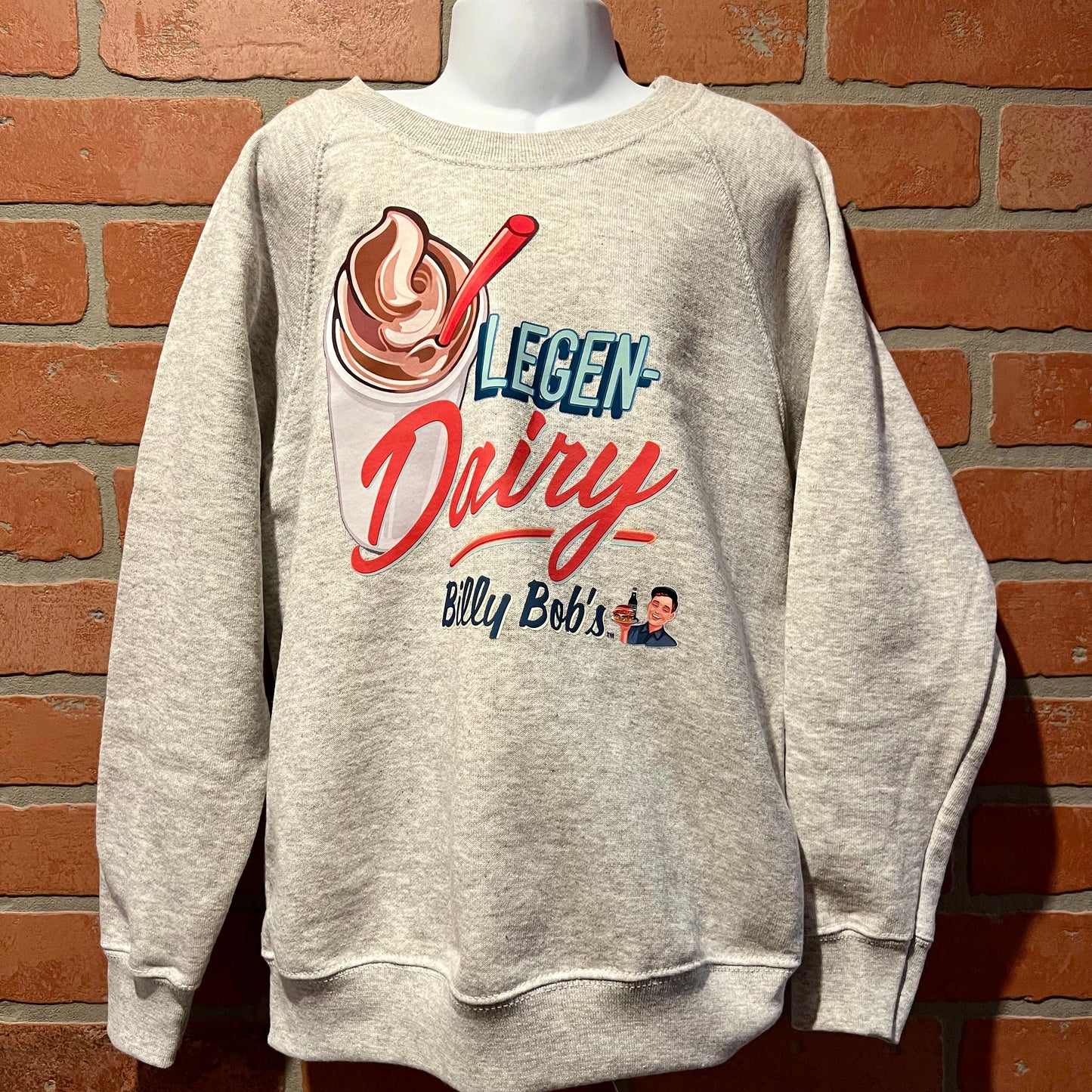 Kids Heather Grey Sweater "Legen-Dairy"